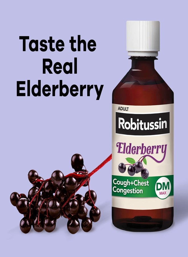 Robitussin Maximum Strength Elderberry Cough + Chest Congestion DM Cough Medicine for Adults, Cough and Chest Congestion Relief Liquid - 4 Fl Oz - Image 3